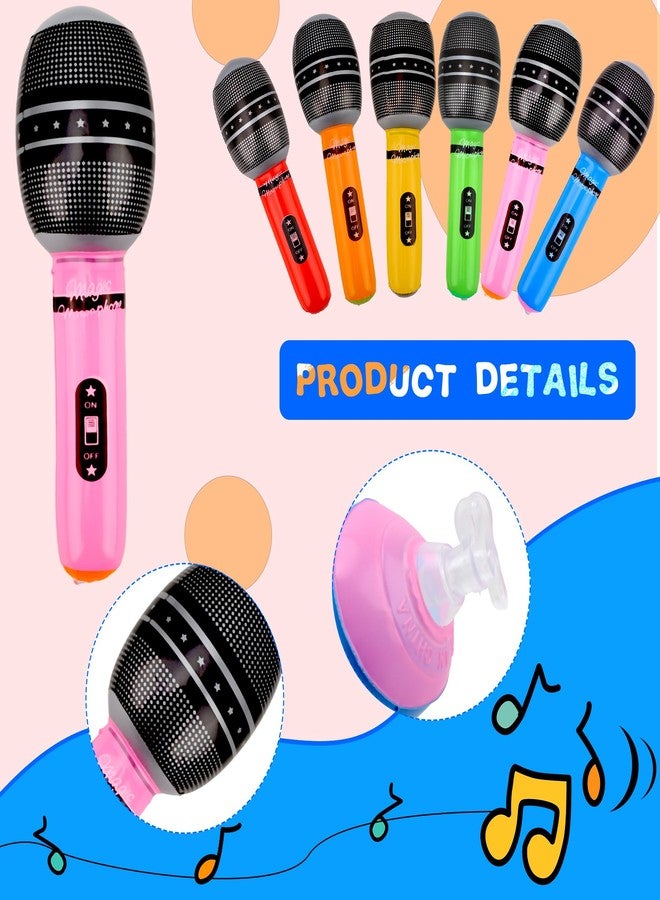 Feradny 64 Pieces Giant Blow up Microphone 9.8 Inch Inflatable Microphones Assorted Colors Inflatable Microphone Props Plastic Toys for Musical Concert Themed Party Role Play Party Decoration Supplies - Image 3